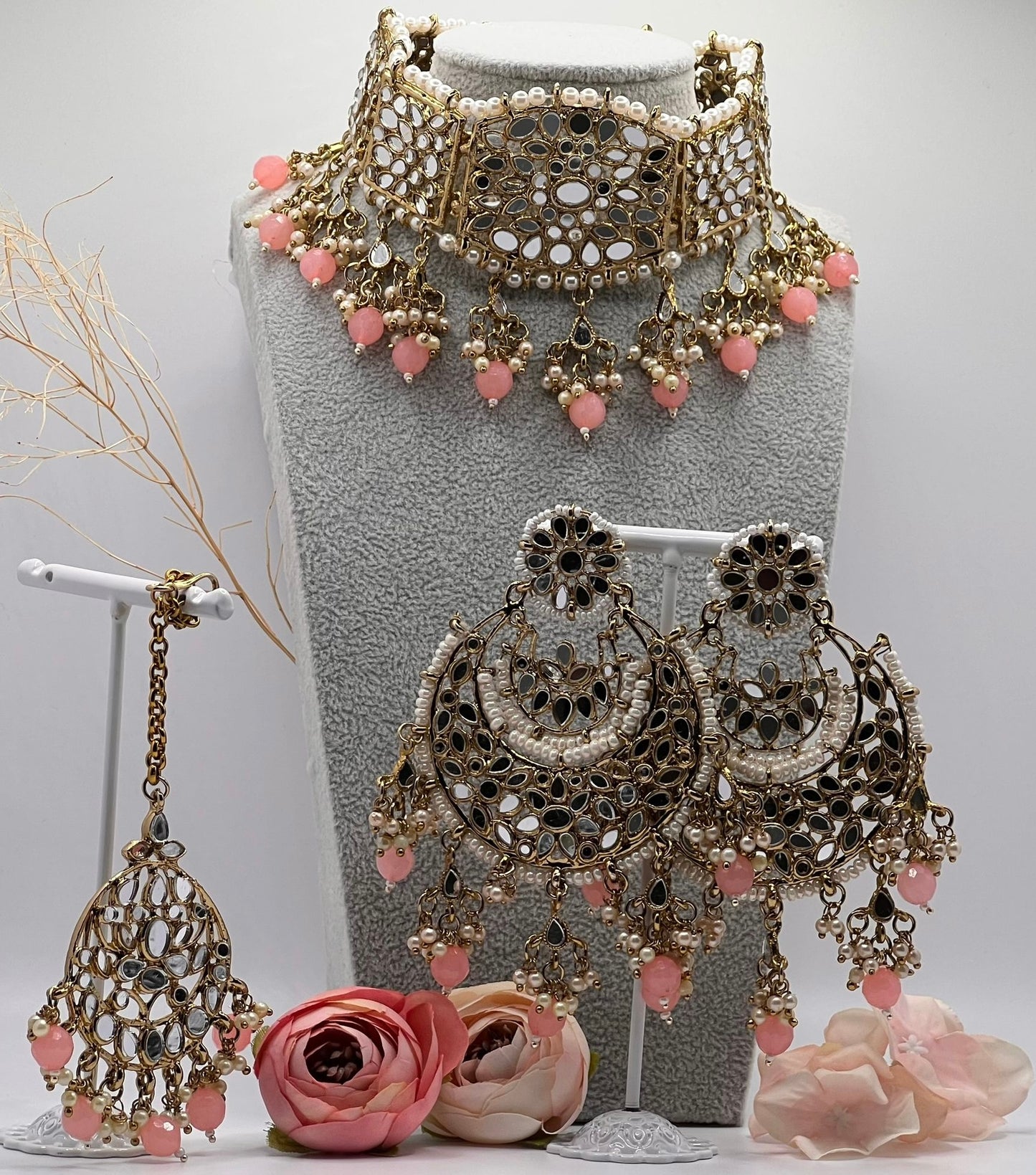 Mirror Necklace Tikka Set