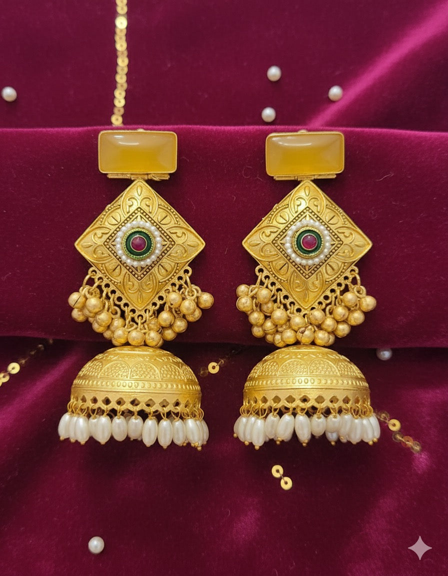 Gold Brass Jhumkas